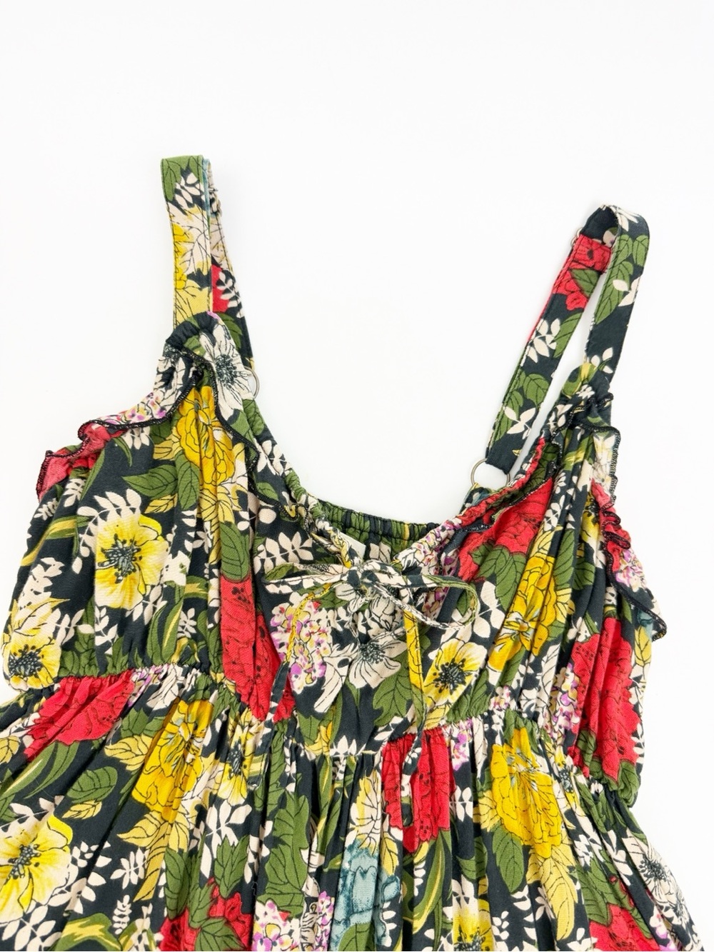 Natural Life Elizabeth Maxi Dress Black Red Poppy Floral Bohemian Hippie Boho - Picture 6 of 11